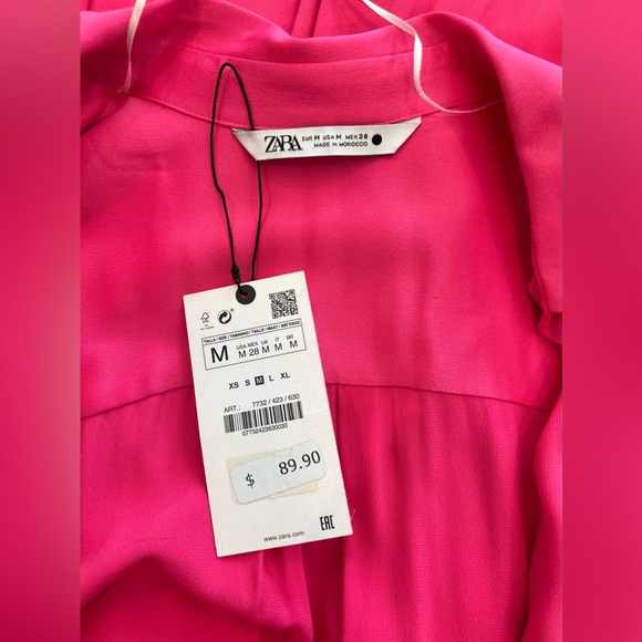 Zara Limited Edition Midi Shirt Dress Fuchsia - Picture 10 of 12